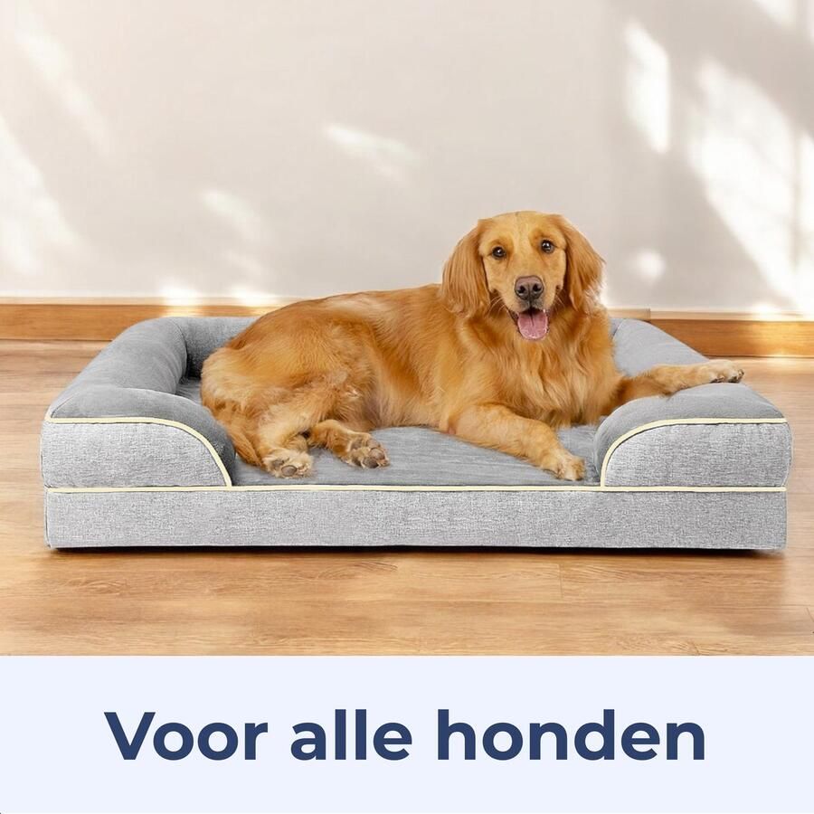 DutchWood Orthopedische hondenkussen XL Orthopedisch honden mand Bed Bench Wasbaar Dog Bed Panier Chien Grijs Dutchwide