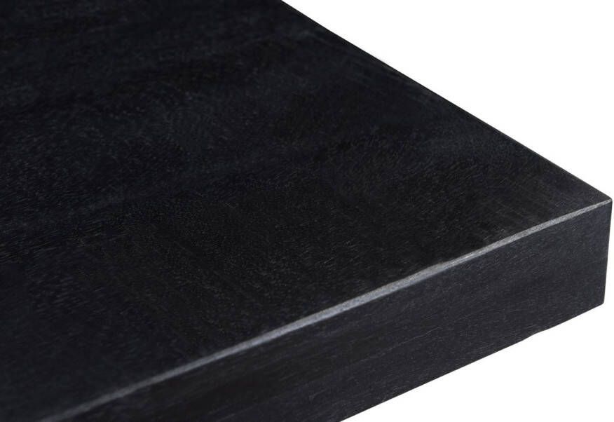 Duverger Black Omerta Eettafel mango zwart rechthoekig 220x100 cm stalen U-poot zwart gecoat