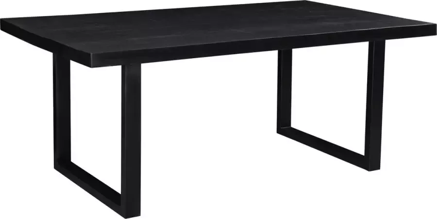 Duverger Black Omerta Eettafel mango zwart rechthoekig 240x100 cm stalen U-poot zwart gecoat - Foto 2