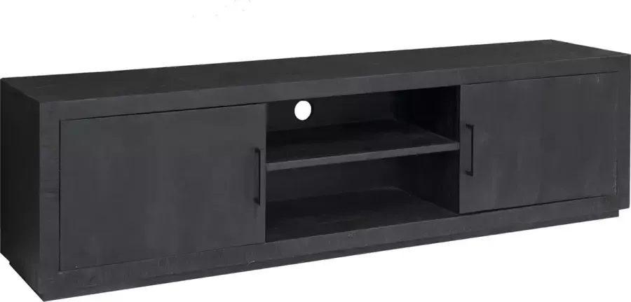 Duverger Black Omerta TV-meubel 150cm mango zwart 2 deuren 2 nissen stalen frame - Foto 1