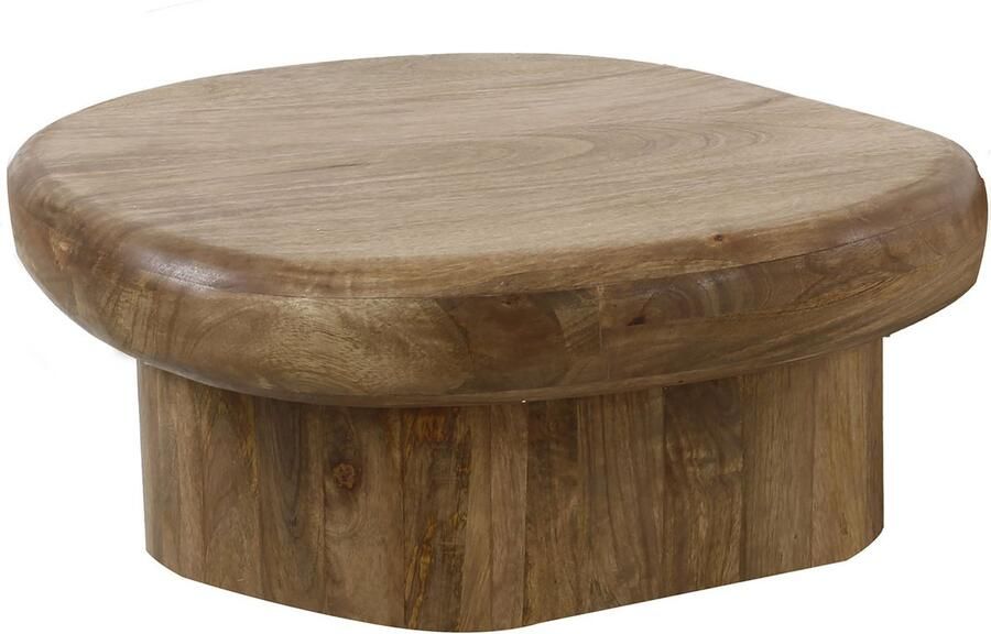 Duverger Arbol Salontafel mango ovaal rond zandkleur opgedikte rand