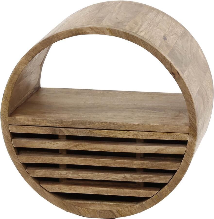 Duverger Camarote Wandschap mango Ø40 zandkleur 1 lade 1 open vak rond