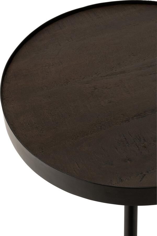 Duverger Ruf Industry Salontafel rond dia 46cm mango hout antraciet metalen ring