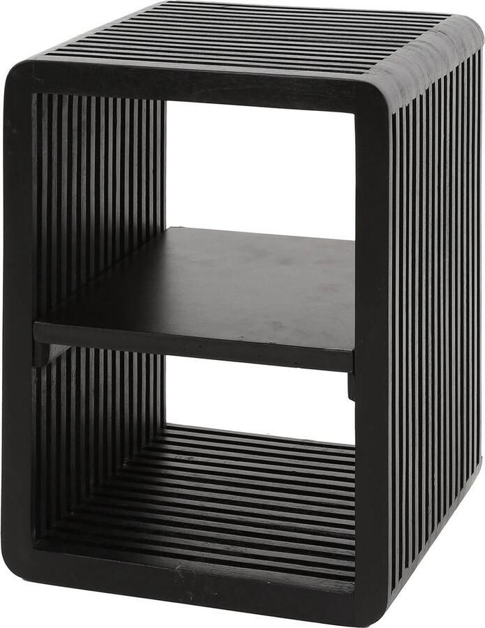 Duverger Shadow Nachtkastje teak zwart 2 open vakken ophangbaar