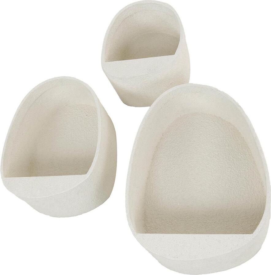 Duverger Shaped Alabaster Wandschap set van 3 marmer composiet wit druppelvormig ophangbaar