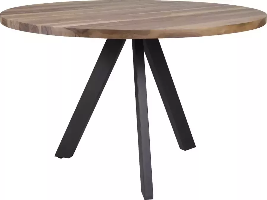 Duverger Juglans Eettafel Saja notenhout rond Ø120cm driepoot staal donkergrijs - Foto 1