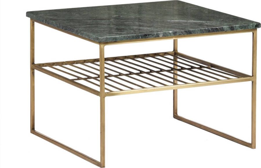 Duverger Marble Salontafel 55cm marmer gecoat staal groen goud vierkant