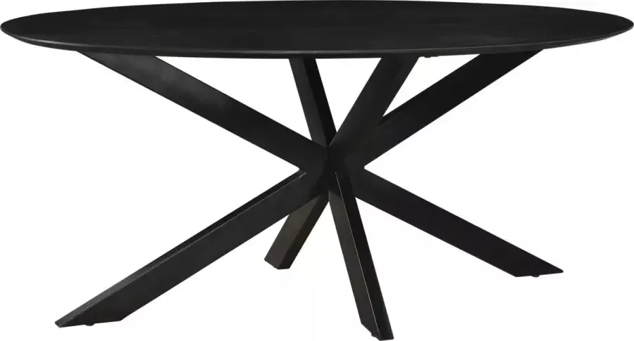 Duverger Nordic Eettafel acacia zwart 160cm ovaal spiderpoot gecoat staal