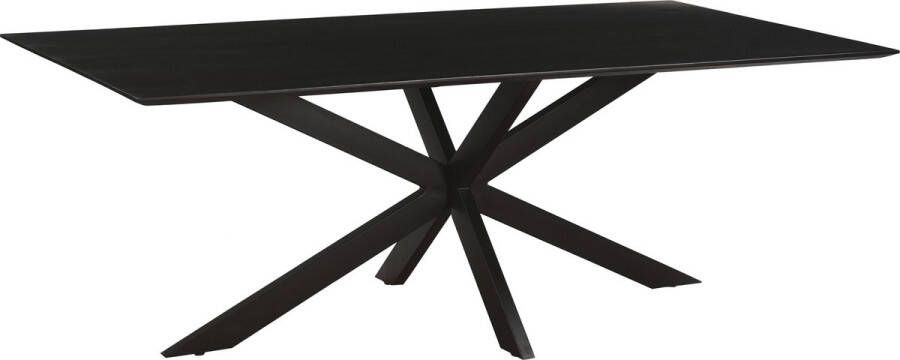 Duverger Nordic Eettafel acacia zwart 220cm rechthoekig spiderpoot gecoat staal