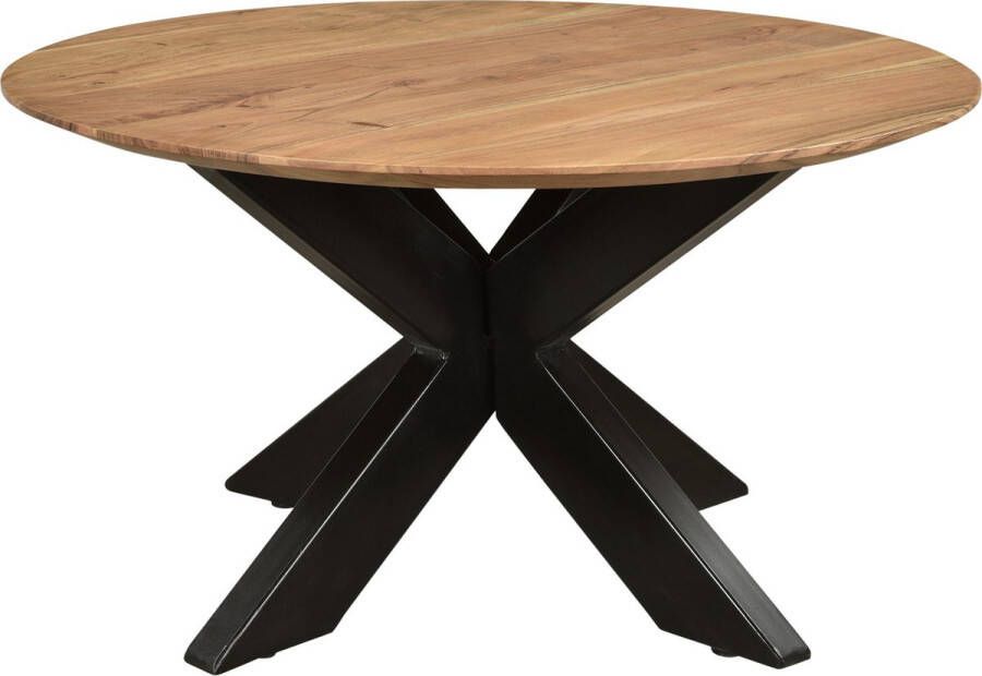 Duverger Nordic Salontafel acacia naturel rond dia 80cm spider poot gecoat staal