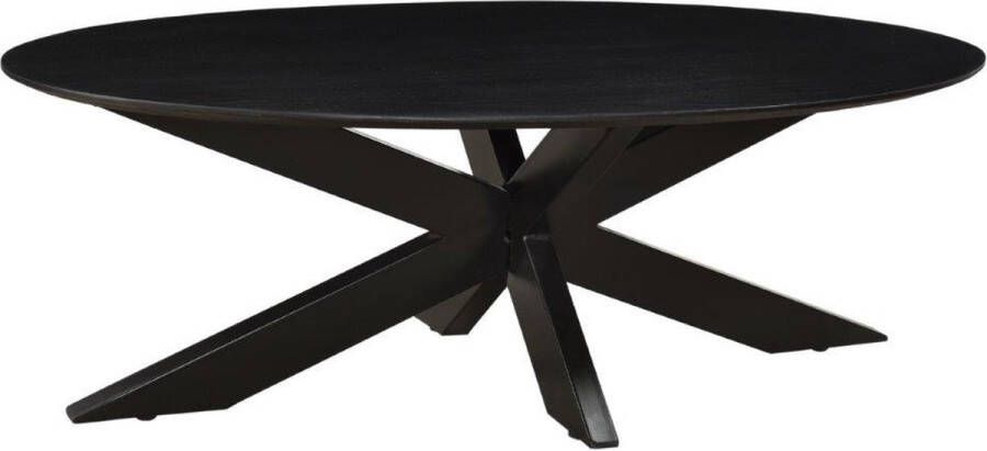 Duverger Nordic Salontafel acacia zwart ovaal L 130cm spider poot gecoat staal