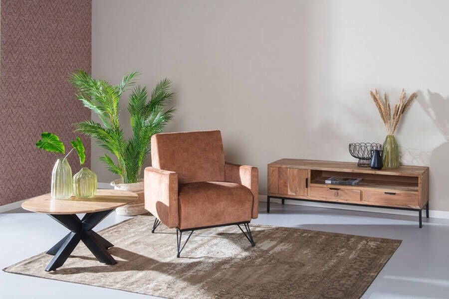 Duverger Nordic TV-meubel acacia naturel 140cm 1 deur 2 lades 1 nis
