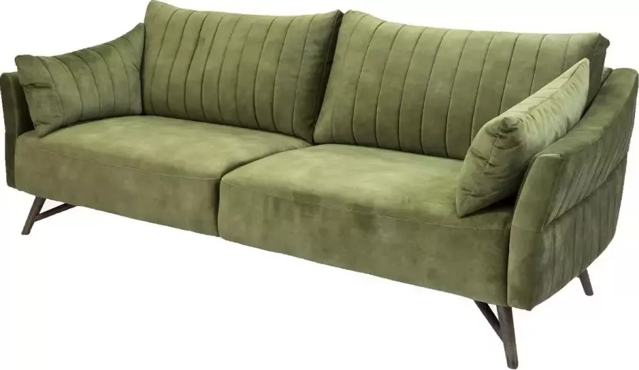 Duverger Nostalgic Sofa 3-zits bank velvet mos groen houten poten