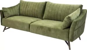 Duverger Nostalgic Sofa 3-zits bank velvet mos groen houten poten