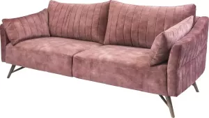 Duverger Nostalgic Sofa 3-zits bank velvet oud roze houten poten