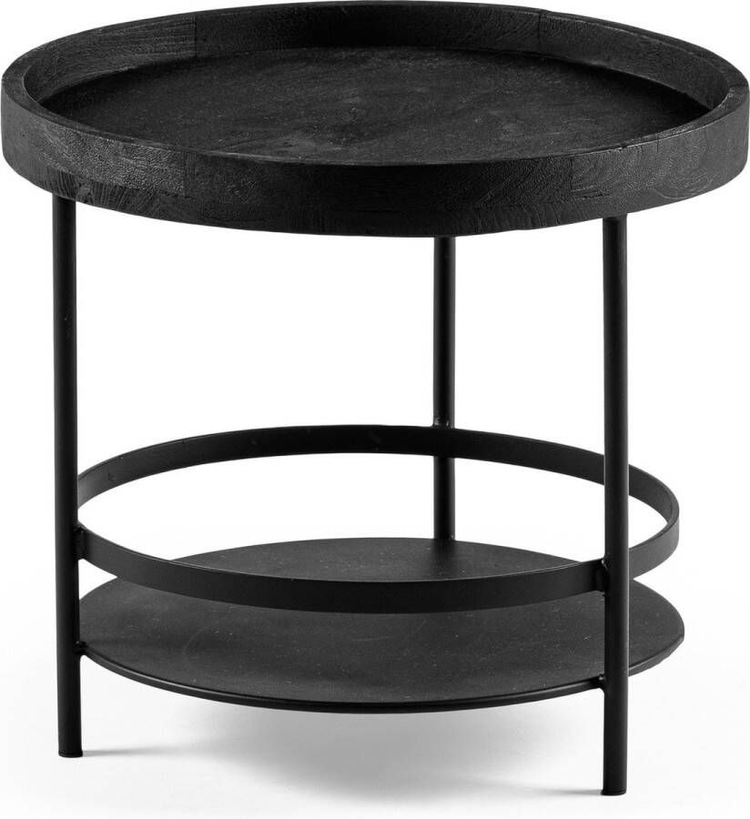 Duverger Offering Salontafel rond mango stalen frame zwart