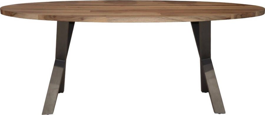 Duverger Oval Eettafel 200cm massief Saja notenhout naturel ovaal
