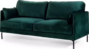 Duverger Piping Sofa 3-zit bank groen fancy velvet stalen pootjes zwart