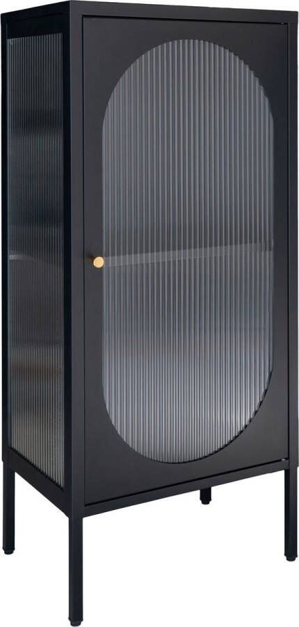 Duverger Rippled Buffetkast staal zwart 1 deur geribbeld glas