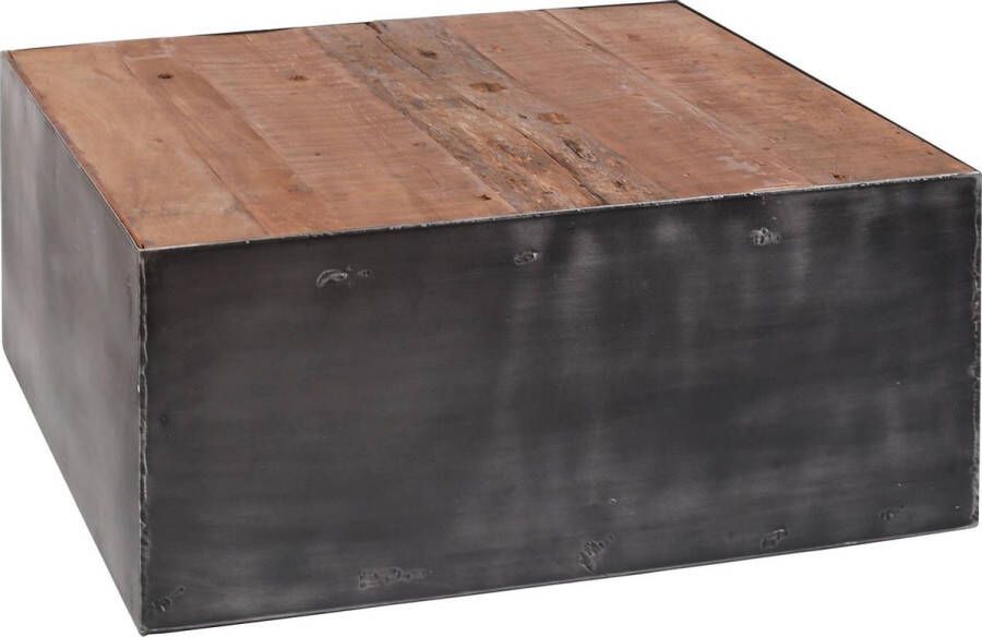 Duverger Ruf Industry Salontafel vierkant 80x80cm robuust hardhout metalen omkasting