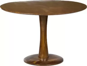 Duverger Scandi-design Eettafel rond 120cm bruin mangohout massief centrale poot