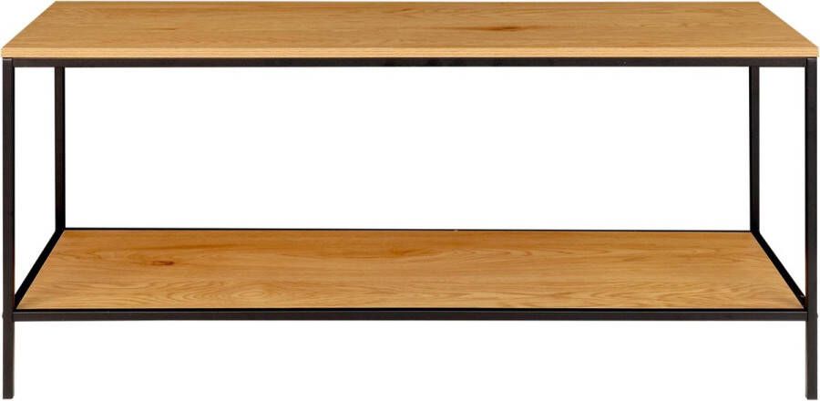 Duverger Scandibasic TV-meubel eiklook melamine spaanplaat 2 leggers staal frame zwart 100x45x36cm - Foto 1