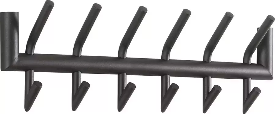 Duverger Steel Pipe Kapstok ronde buis staal donkergrijs mat 2x6 12 ophangmogelijkheden - Foto 1