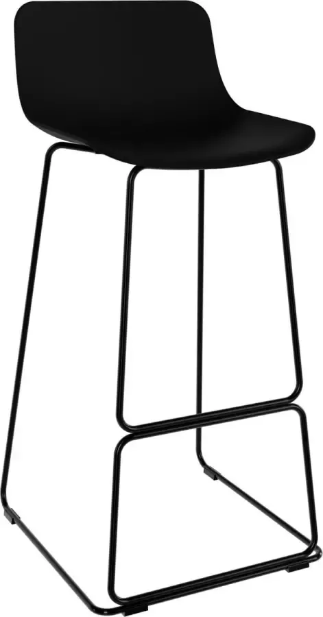 Duverger Stool Barstoelen set van 4 zithoogte 65cm polypropyleen zwart stalen poten - Foto 1