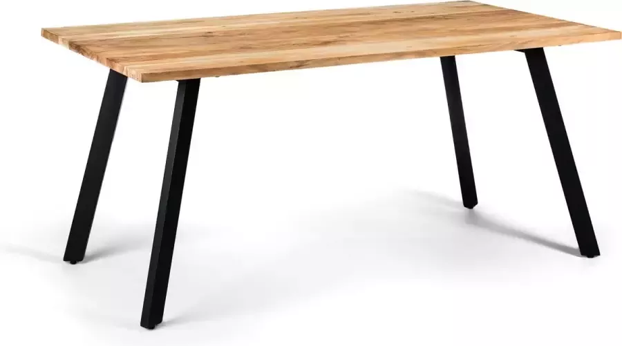 Duverger Viking Eetkamertafel 160cm acacia naturel schuine poten staal zwart