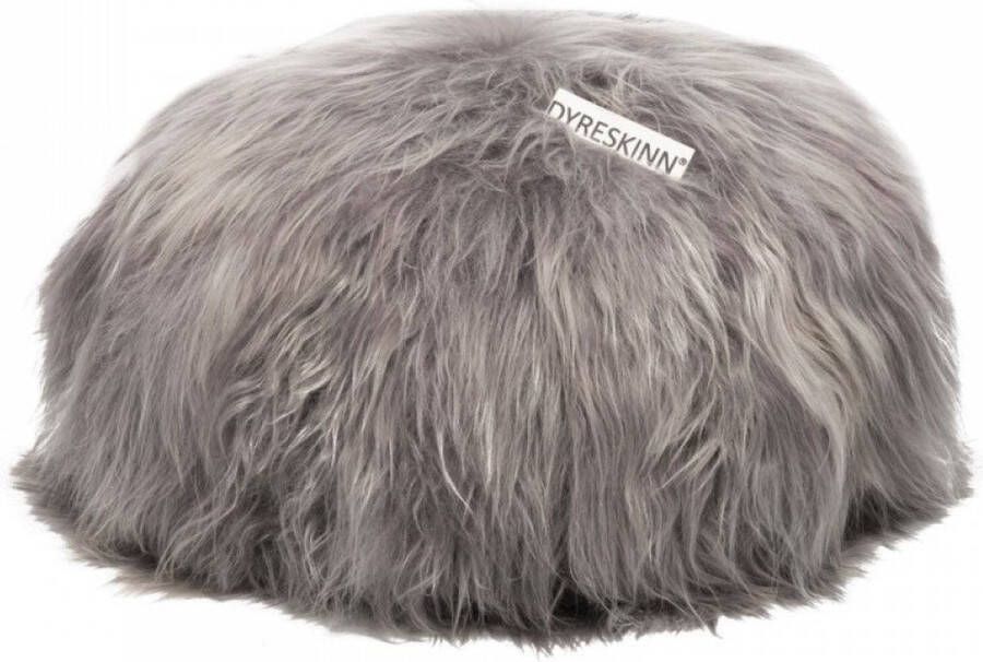 Duverger Woolly Pouf Poef dierenvacht schaap grijs rond Ø60