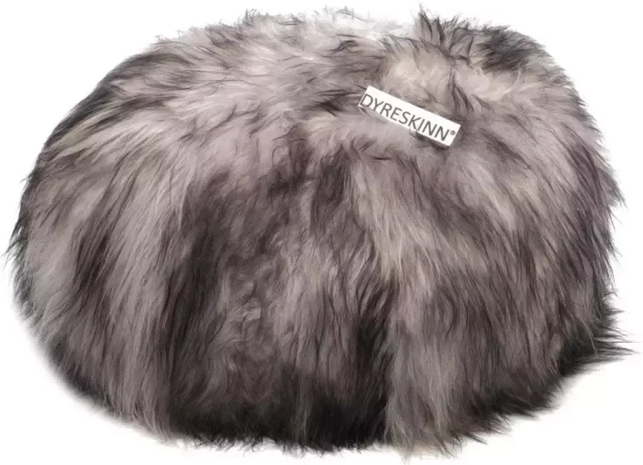 Duverger Woolly Pouf Poef dierenvacht schaap melange grijs rond Ø60