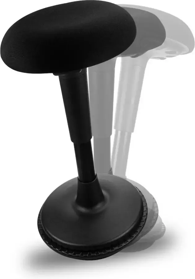 Dynaseat Ergonomische Wiebelkruk – Hoogte 65-85 cm voor Zit Sta Bureau– Bureaukruk – Kruk – Balanskruk – In hoogte verstelbaar – ∅33cm – Zwart