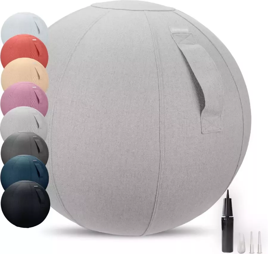 Dynaseat – Ergonomische Zitbal voor Kantoor en Thuis – Incl pomp – Lichtgrijs 65 cm