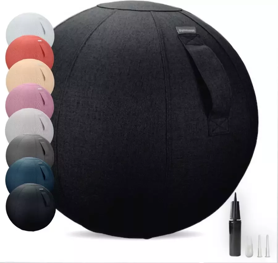 Dynaseat – Ergonomische Zitbal voor Kantoor en Thuis – Incl pomp – Zwart 65 cm