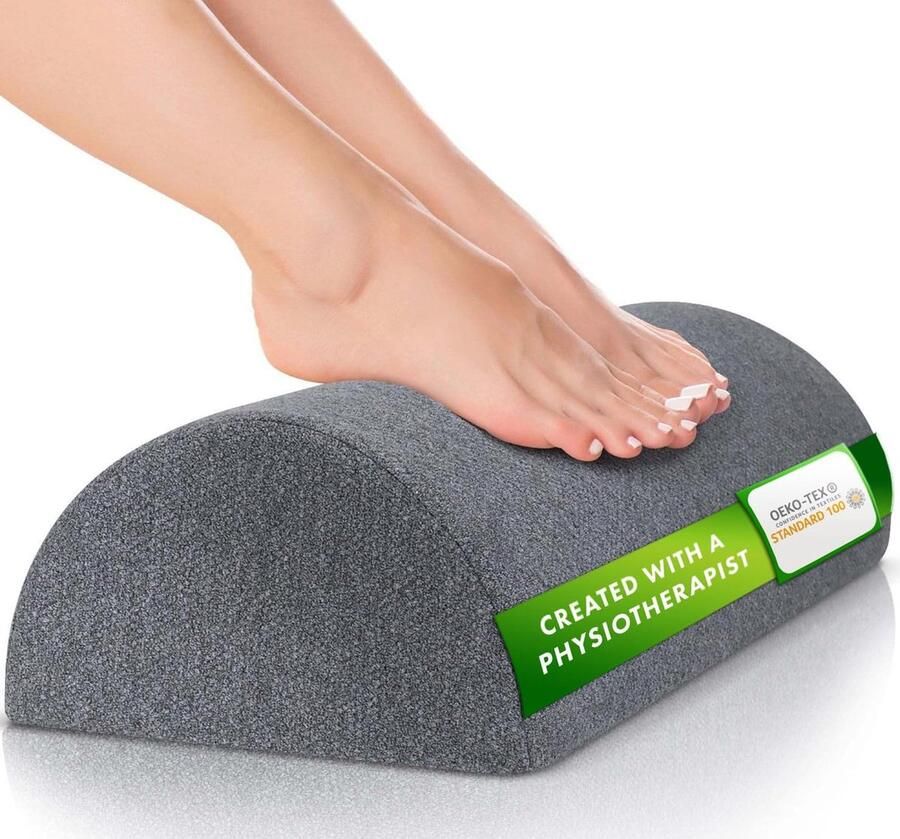 DYNMC you ergonomische voetensteun [ONTWIKKELD MET FYSIOTHERAPEUTEN] OEKO TEX-gecertificeerd Traagschuim voetenbankje ultiem comfort betere houding in het thuiskantoor voetsteun bureau zwart