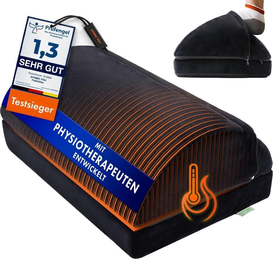 DYNMC you Voetsteunbureau met voetzak van fleecevezel [TEST ZEER GOED] OEKO TEX-gecertificeerd voetensteunbureau ultiem comfort betere houding in het thuiskantoor ontwikkeld in samenwerking met fysiotherapeuten