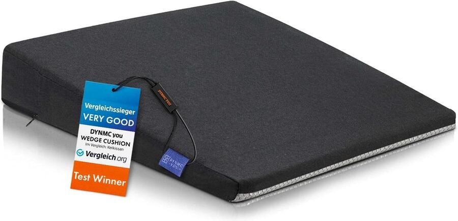 DYNMC you wigkussen stoel Test ZEER GOED Zitkussen orthopedisch Ontwikkeld in samenwerking met fysiotherapeuten Ergonomisch zitkussen voor bureaustoel Zitverhoger voor volwassenen Verlicht de rugdruk en verhoogt het zitcomfort zwart
