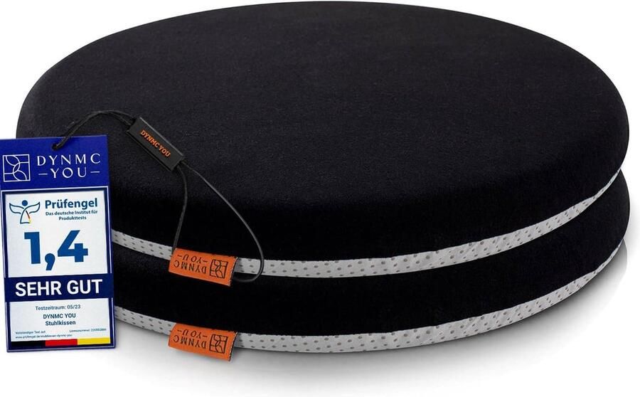 DYNMC you Zitkussen Tuinstoel 2 Stuks Stoelkussens Eetkamer 39 cm Rond OEKO-TEX Middelhard Zitkussen Orthopedisch met Traagschuim Wasbaar Stoelkussen Buiten & Binnen Tuinkussens Stoel Kussen
