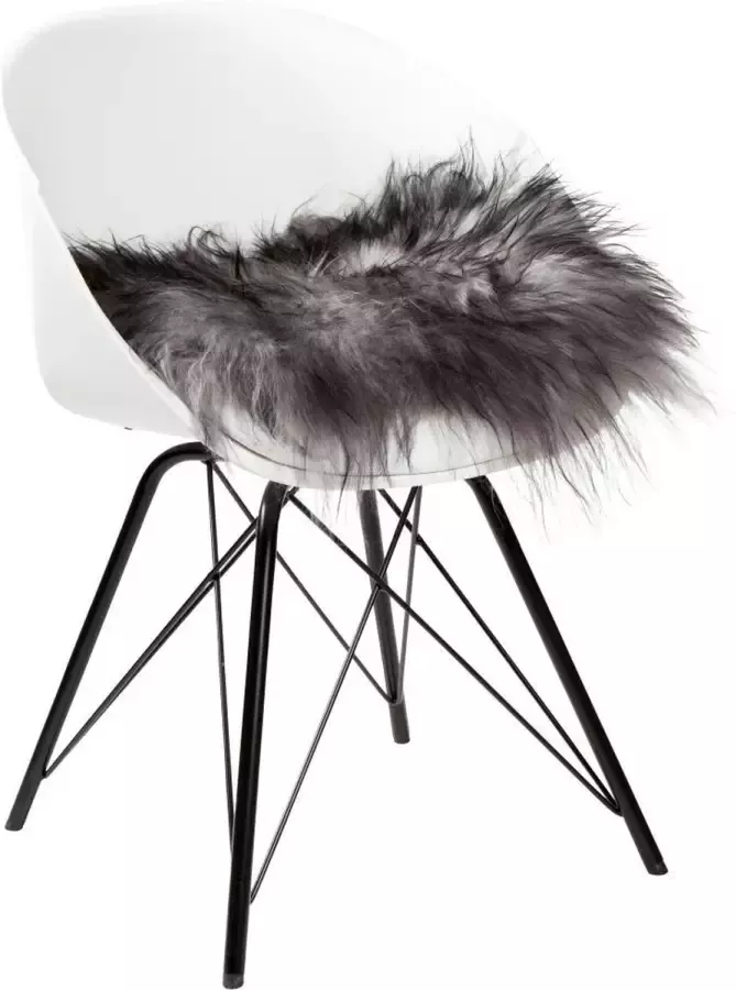 Dyreskinn Stoelkussen schapenvacht IJslands Grijs 37 x 37cm