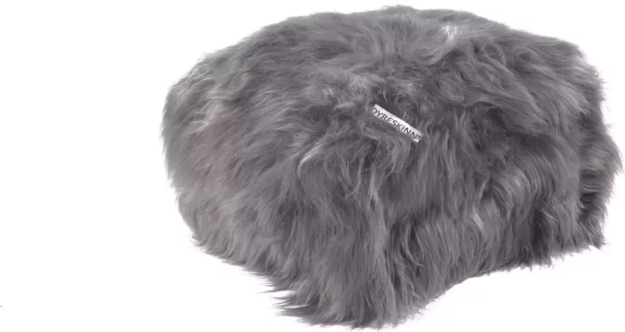 Dyreskinn Poef schapenvacht IJslands Grijs vierkant 60x60x40cm