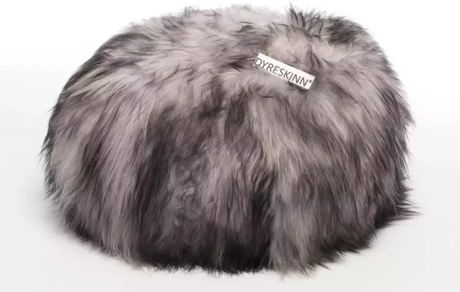 Dyreskinn Poef schapenvacht IJslands Melange grijs rond Ø60x40cm