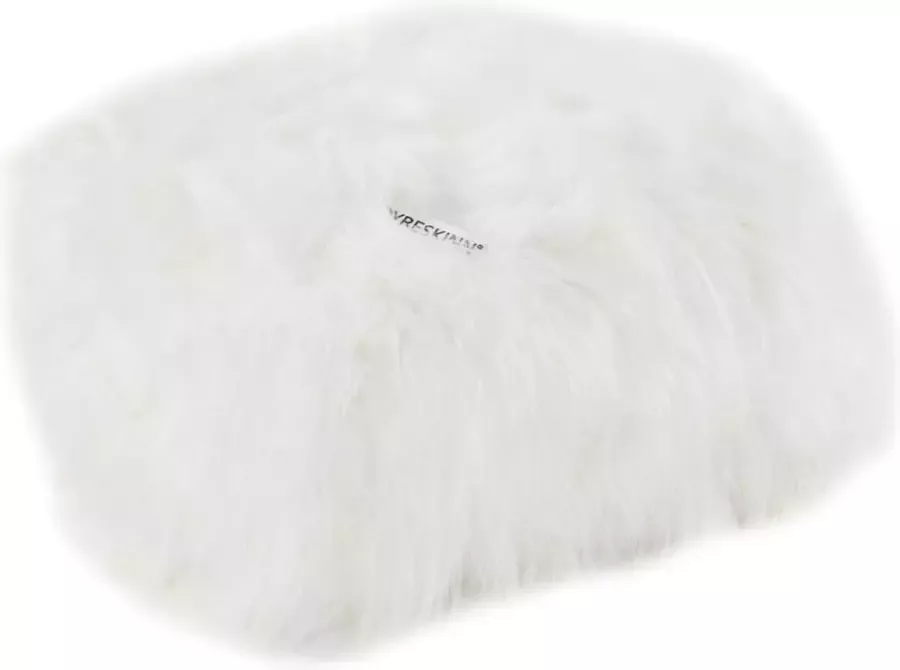 Dyreskinn Poef schapenvacht IJslands Natural wit vierkant 60 x 60 x 40cm