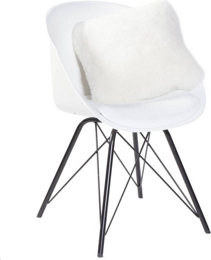 Dyreskinn Sierkussen schapenvacht IJslands Natural wit 40 x 40cm