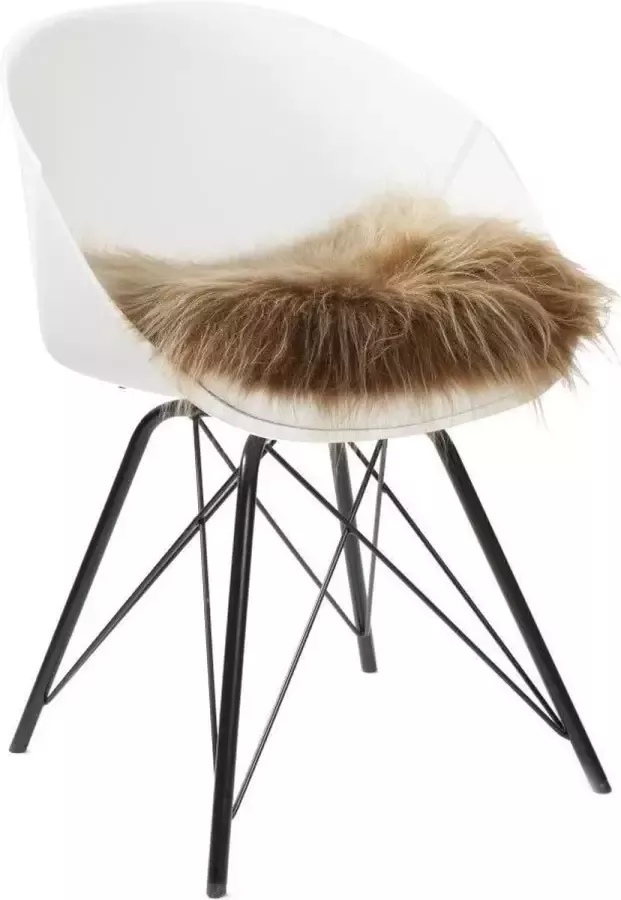 Dyreskinn Sierkussen schapenvacht IJslands Bruin 40 x 40cm