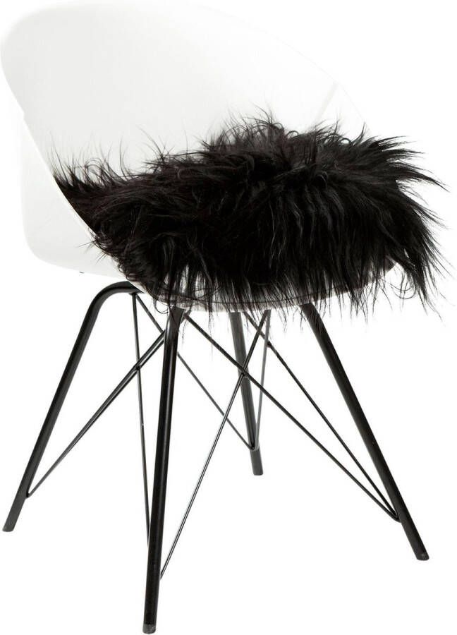 Dyreskinn Stoelkussen schapenvacht IJslands Natural zwart 37 x 37cm