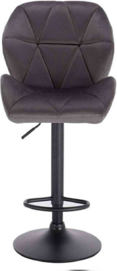 Dytroux Industriële Velvet Barkruk Barstoelen met Rugleuning Verstelbare Zithoogte 60 82 cm – Donker Grijs 50 x 40 cm