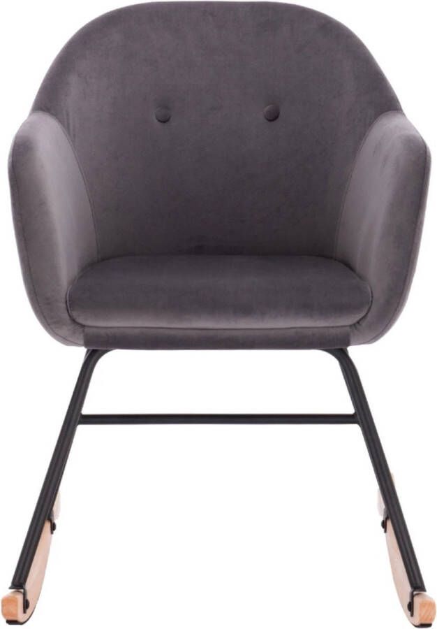 Dytroux Luxe Schommelstoel Stoelen Loungestoel Wipstoel Kuipstoel Fluwelen bekleding Donker Grijs Gemeleerd