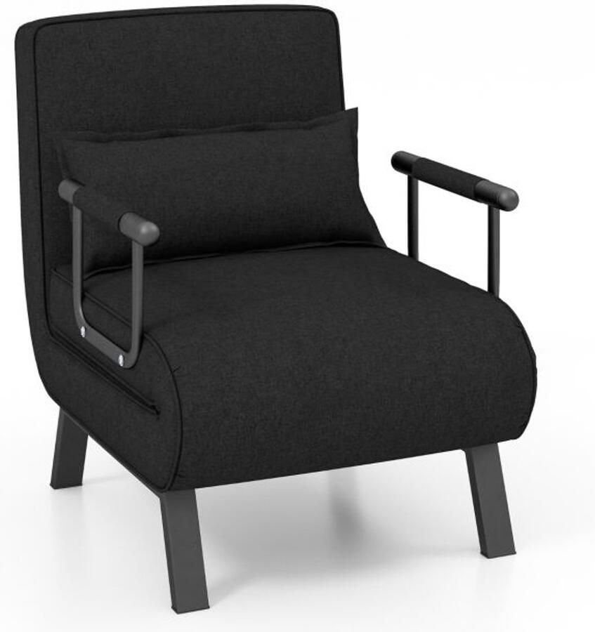 1. 1-Zits Slaapbank en Loungestoel in 4-in-1 Design – Verstelbare Rugleuning in 6 Posities met Comfortabel Kussen Verkrijgbaar in 6 Kleuren