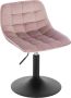 Furnibella 1 Barkruk barstoel in hoogte verstelbaar keukenkruk met leuning voor huisbar keukenstoel 360 graden draaibaar fluweel roze 45 x 60 5 72 x 42 cm - Thumbnail 1