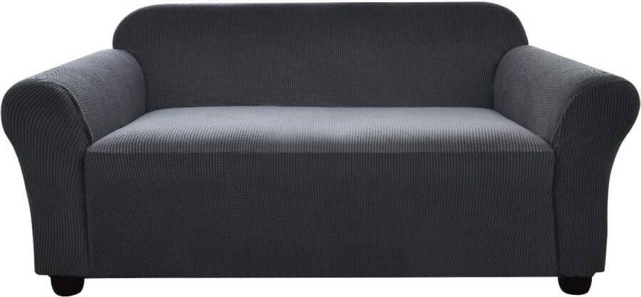 1-delige hoge elastische antislip bankhoes wasbare spandex jacquard bankhoes zachte elastische meubelbeschermer voor 2-zitsbank voor woonkamer (127-175cm 2-zits grijs)